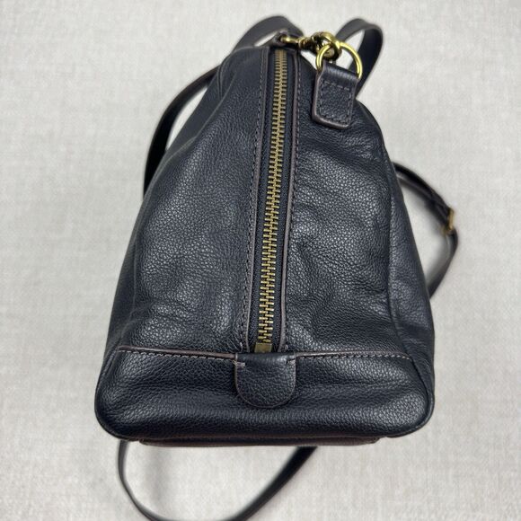 Fossil Sydney Satchel Black Leather Crossbody Bag Medium Handbag - Picture 5 of 16